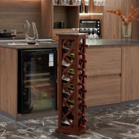 12 Bottles Freestanding Wine Rack, Wine Cooler, Kitchen, Pantry, Wine Cellar, Walnut Freestanding Display Stand