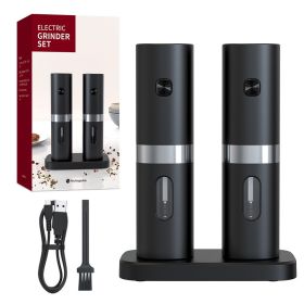 Electric Salt And Pepper Grinder Set With Charging Base Automatic Salt Pepper Mill Refillable Adjustable Coarseness Salt Grinder