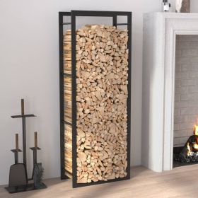 Firewood Rack Matt Black 19.7"x11"x52" Steel