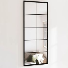 Wall Mirror Black 39.4"x15.7" Metal