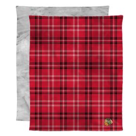 Blackhawks OFFICIAL NHL Micro Mink Faux Fur Throw Blanket; 48" x 60"