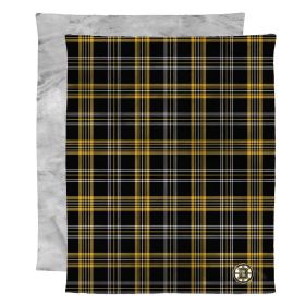 Bruins OFFICIAL NHL Micro Mink Faux Fur Throw Blanket; 48" x 60"