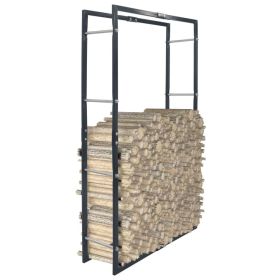 Firewood Rack Black 31.5"x9.8"x59.1" Steel