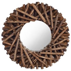 Wall Mirror 15.7" Teak Round