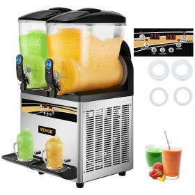 VEVOR Margarita Machine, 15Lx2 Tank Commercial Slushy Machine, Slushie Machine 1000W, Commercial Margarita Maker