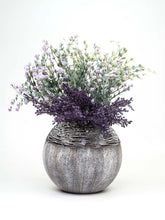 Art Decorated Gray Glass Vase for Flowers | Painted Art Glass Round Vase | Interior Design Home Room Decor | Table vase 6 inch