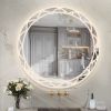 36" Round LED Bathroom Mirror –Adjustable Color Temperatures and Anti-Fog, Wall-Mounted Design