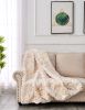 Luxury Chinchilla Faux Fur Gilded Beige Throw Blanket (50" x 60")