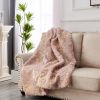 Luxury Chinchilla Faux Fur Gilded Dust Pink Throw Blanket (50" x 60")