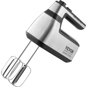 VEVOR Cordless Electric Hand Mixer, 250W, Continuously Variable Electric Handheld Mixer, with Turbo Boost Beaters Dough Hooks Storage Bag