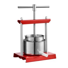 VEVOR Fruit Wine Press, 1.6 Gallon/6L, 2 Stainless Steel Barrels, Manual Juice Maker