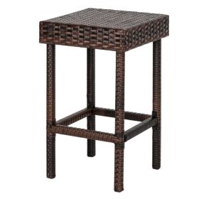 Bar Stool-Table and Chair Set of 5 Brown Gradient