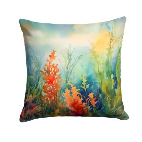 Seaweed Throw Pillow Machine Washable, Indoor Outdoor Decorative Pillow for Couch, Bed or Patio, 14Hx14W