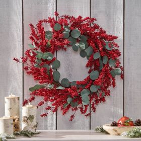 29" Artificial Christmas Wreath with Eucalyptus & Berries,Decorations for Everyday Farmhouse Window Outdoor/Indoor