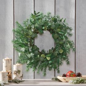 25.5 inch Eucalyptus Leaves Wreath for Front Door, Large Artificial Wreaths for All Seasons, Spring, Summer, Fall, Winter