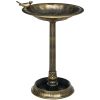 Outsunny 28" Antique Bird Bath with Pedestal Flower Planter Base, Vintage Style Decorative Birdbath & Bird Feeder Bowl, Decoration Yard Statue, Bronze