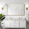 59"x35"Aluminum alloy fine-edged right-angle rectangular gold full-length mirror for Living Room, Bedroom, Hanging or Leaning Against The Wall