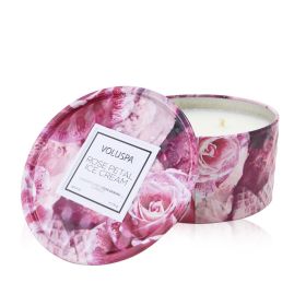 VOLUSPA - 2 Wick Tin Candle - Rose Petal Ice Cream 5222 170g/6oz