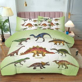 Self-produced Digital Blanket Three Piece Set ,with Cushion Cover,dinosaur Family American Small Size