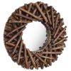 Wall Mirror 15.7" Teak Round