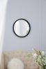 20" x 20" Circle Wall Mirror with Wooden Frame and Black Finish, Wall Mirror for Living Room, Dining Room, Foyer, Bathroom, Office