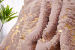 Luxury Chinchilla Faux Fur Gilded Dust Pink Throw Blanket (60" x 80")