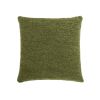 Astrid 20" Square Accent Throw Pillow Cover with Feather Insert, Moss Green Boucle