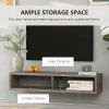 Wall Mounted TV Stand, Media Console Floating Storage Shelf for Living Room or Home Office, Dark Grey