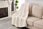 Luxury Chinchilla Faux Fur Gilded White Throw Blanket (60" x 80")