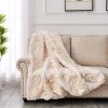 Luxury Chinchilla Faux Fur Gilded Beige Throw Blanket (50" x 60")