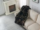 Luxury Chinchilla Faux Fur Gilded Black Throw Blanket (50" x 60")