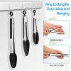 3Pcs Kitchen Tongs Stainless Steel Locking Food Tongs with Silicon Tips BPA Free Non-Stick BBQ Cooking Grilling Locking Food Tongs