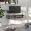 Wall Mounted TV Stand, Media Console Floating Storage Shelf for Living Room or Home Office, Dark Grey