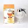 No Drip Honey Dispenser with Stand Honey Comb Shape Plastic Container Maple Syrup and Sugar Syrup Jar Pot