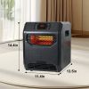 Space Heater for Indoor Use, 1500W Electric Infrared Heater with Thermostat, Portable Space Heater with UVC Air Purification and Remote Control for Of