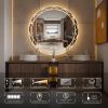 42" Round LED Bathroom Mirror –Adjustable Color Temperatures and Anti-Fog, Wall-Mounted Design