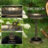 Outsunny 28" Antique Bird Bath with Pedestal Flower Planter Base, Vintage Style Decorative Birdbath & Bird Feeder Bowl, Decoration Yard Statue, Bronze