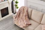 Luxury Chinchilla Faux Fur Gilded Dust Pink Throw Blanket (50" x 60")