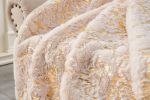 Luxury Chinchilla Faux Fur Gilded Beige Throw Blanket (50" x 60")