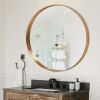 31" Modern Round Wall Mirror Aluminum Alloy Golden Framed Wall-Mounted Vanity Mirror Bathroom Vanity Mirror for Bedroom Entryway, Living/Dressing Room