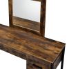 Juvanth Rustic Oak & Black Finish Vanity Desk & Mirror