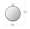 24" x 27" Wall Mirror with Black Frame, Contemporary Minimalist Accent Mirror for Living Room, Foyer, Entryway, Bedroom