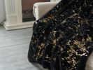 Luxury Chinchilla Faux Fur Gilded Black Throw Blanket (60" x 80")