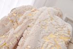 Luxury Chinchilla Faux Fur Gilded Beige Throw Blanket (50" x 60")