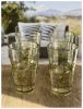 Palm Tree Design Acrylic Glasses Drinking Set of 4 Hi Ball (20oz), Plastic Drinking Glasses, BPA Free Cocktail Glasses, Drinkware Set