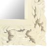 Hand Carved Mirror White 19.7"x19.7" Solid Mango Wood