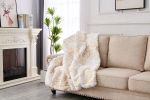 Luxury Chinchilla Faux Fur Gilded White Throw Blanket (60" x 80")