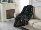 Luxury Chinchilla Faux Fur Gilded Black Throw Blanket (60" x 80")