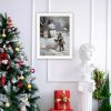 Trendy Decor 4U Finishing Touch on the Snowman White Framed Wall Art for Living Room, Holiday Wall Art Print for Home Decor, Bedroom Wall Art by Jo Mo