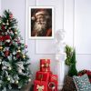 Trendy Decor 4U Papa Noel White Framed Wall Art for Living Room, Holiday Wall Art Print for Home Decor, Bedroom Wall Art by Jo Moulton